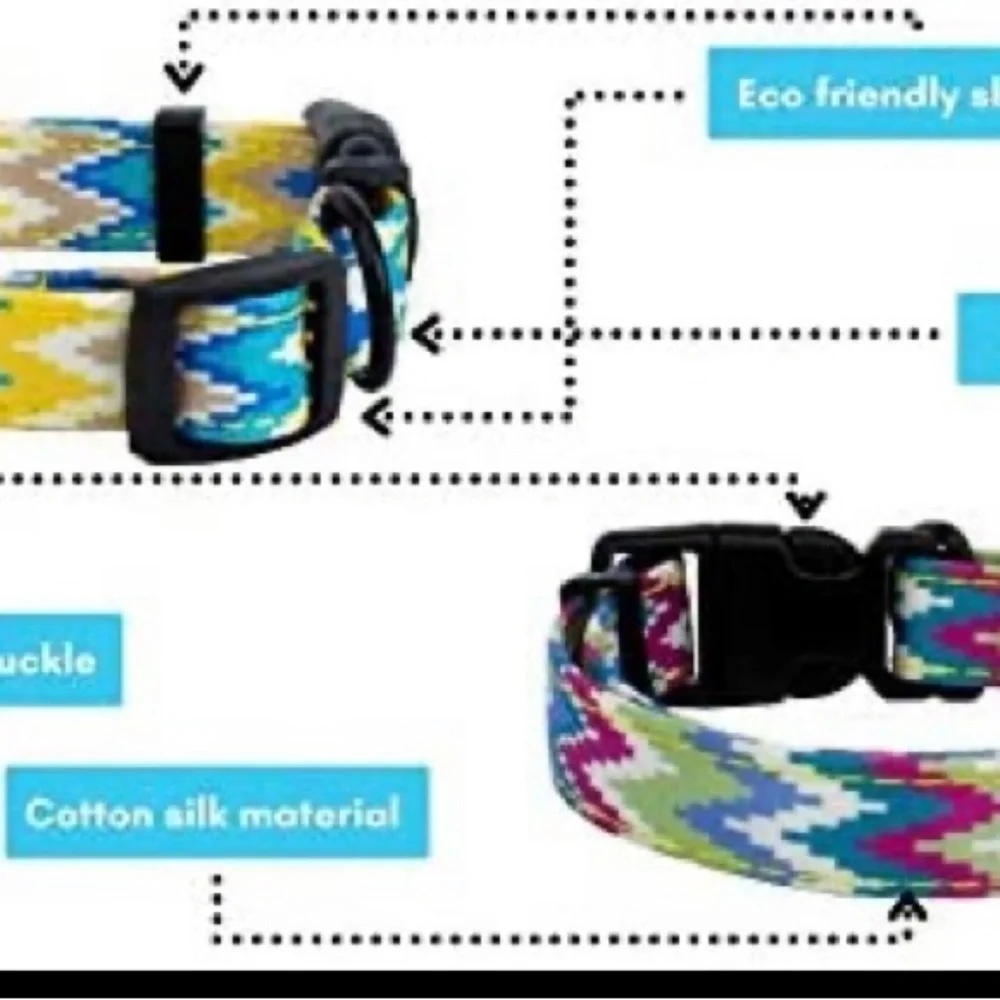 NWT 2pc PetAce pet collar and Keychain set. Blue/Orange and Red/Blue size XS